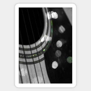 Guitar Bokeh Black and White Sticker